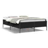 Cadre de lit sans matelas noir 135x190 cm