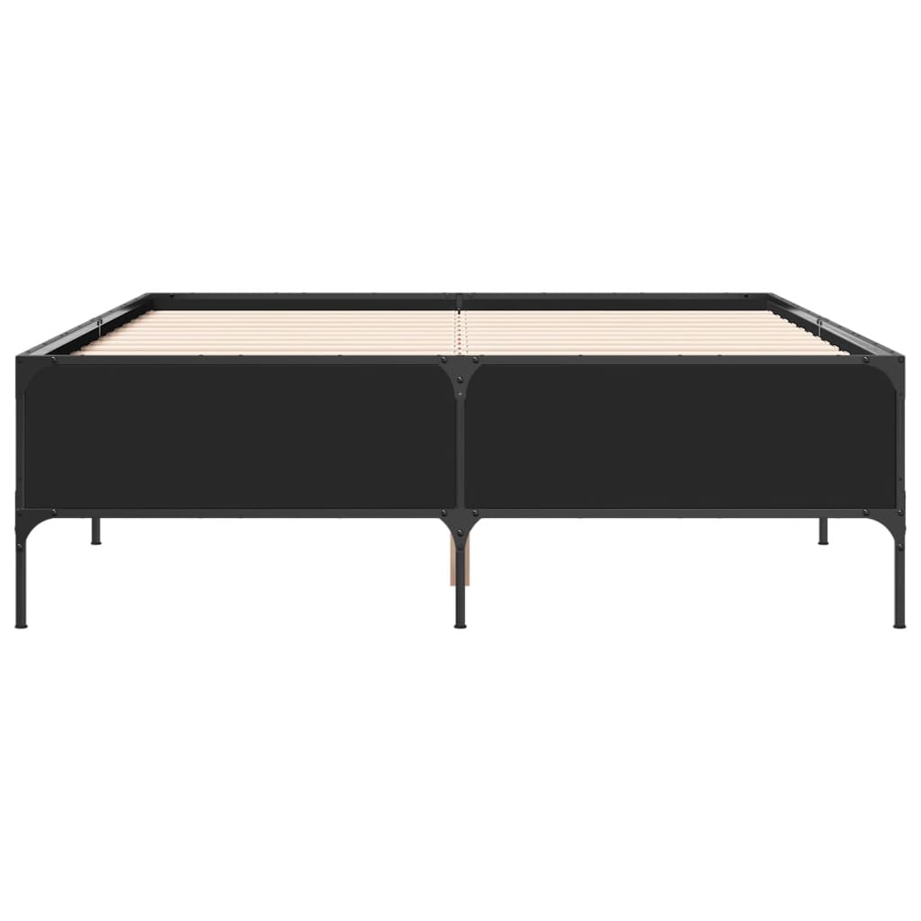 Cadre de lit sans matelas noir 135x190 cm