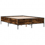 Cadre de lit sans matelas chêne fumé 135x190 cm