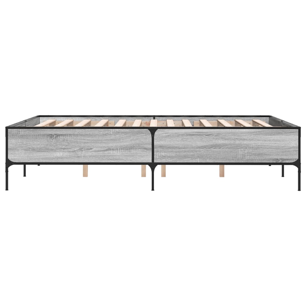 Cadre de lit sans matelas sonoma gris 135x190 cm