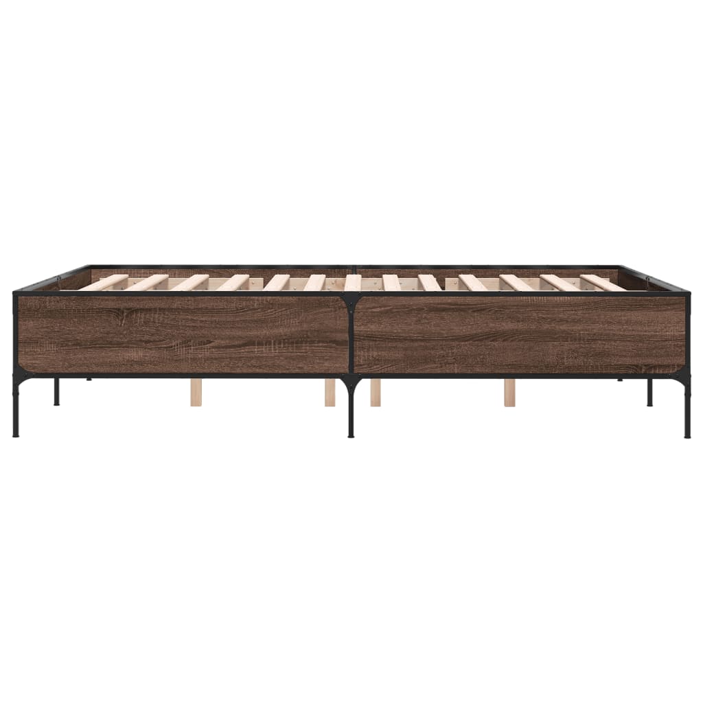 Cadre de lit sans matelas chêne marron 135x190 cm