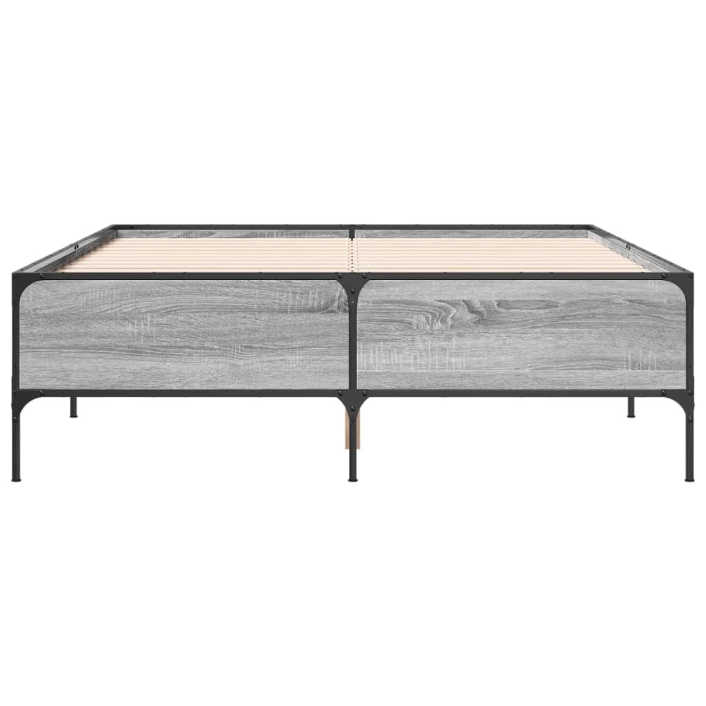 Cadre de lit sans matelas sonoma gris 120x190 cm