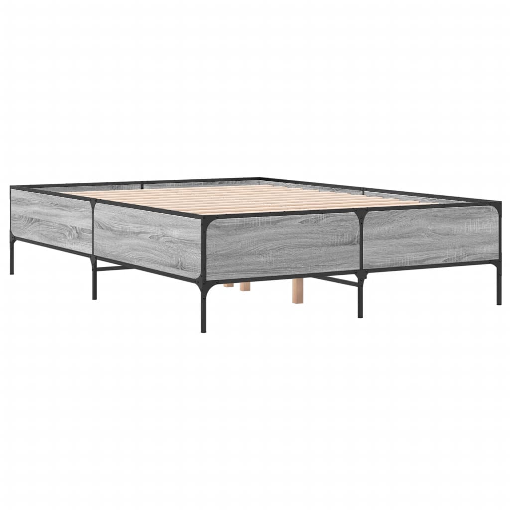 Cadre de lit sans matelas sonoma gris 120x190 cm