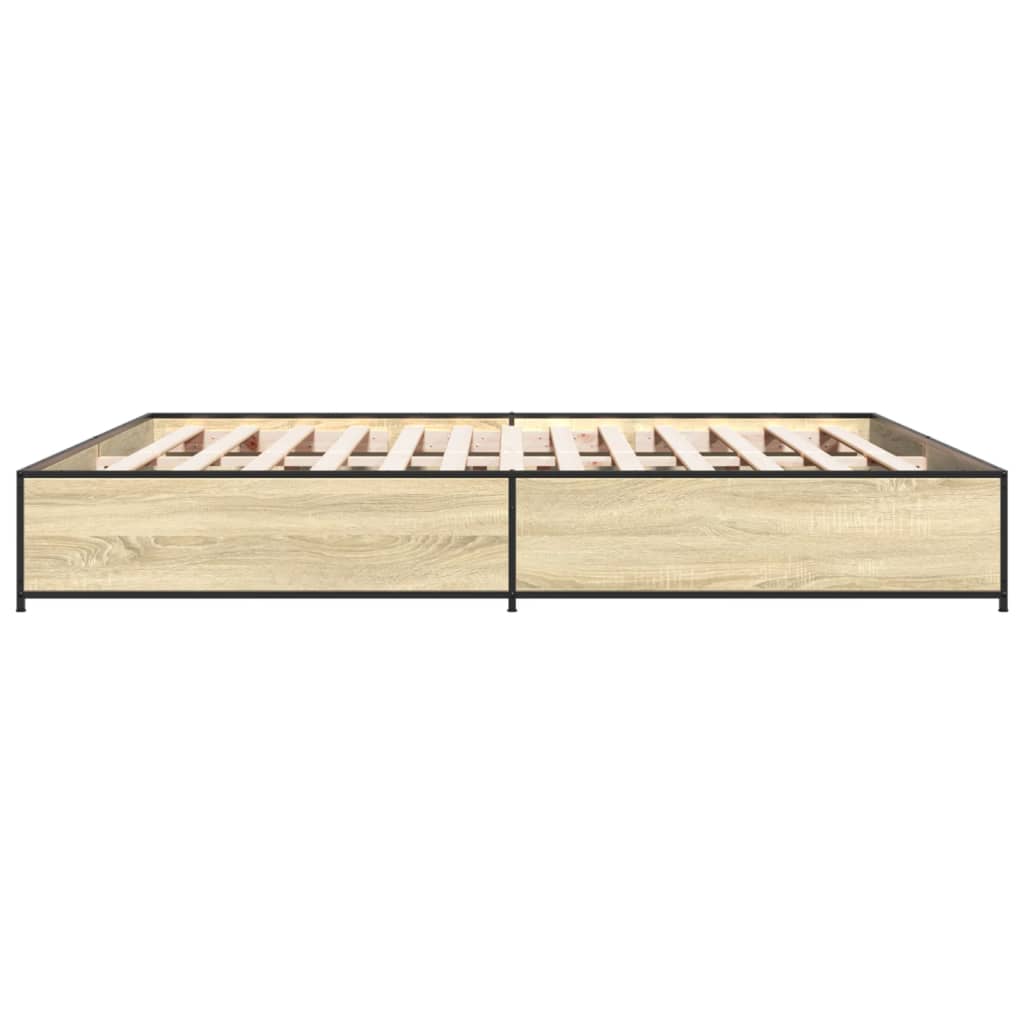 Cadre de lit sans matelas chêne sonoma 200x200 cm