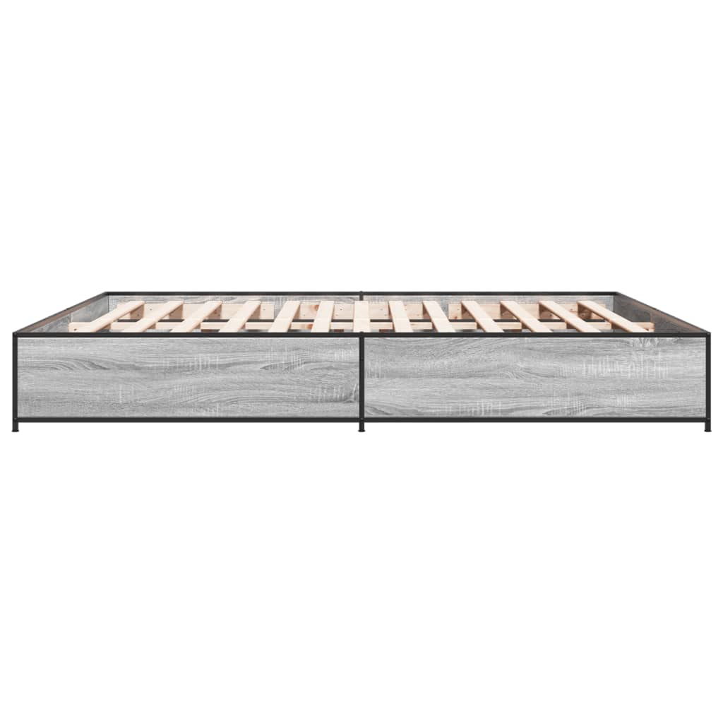 Cadre de lit sans matelas sonoma gris 200x200 cm