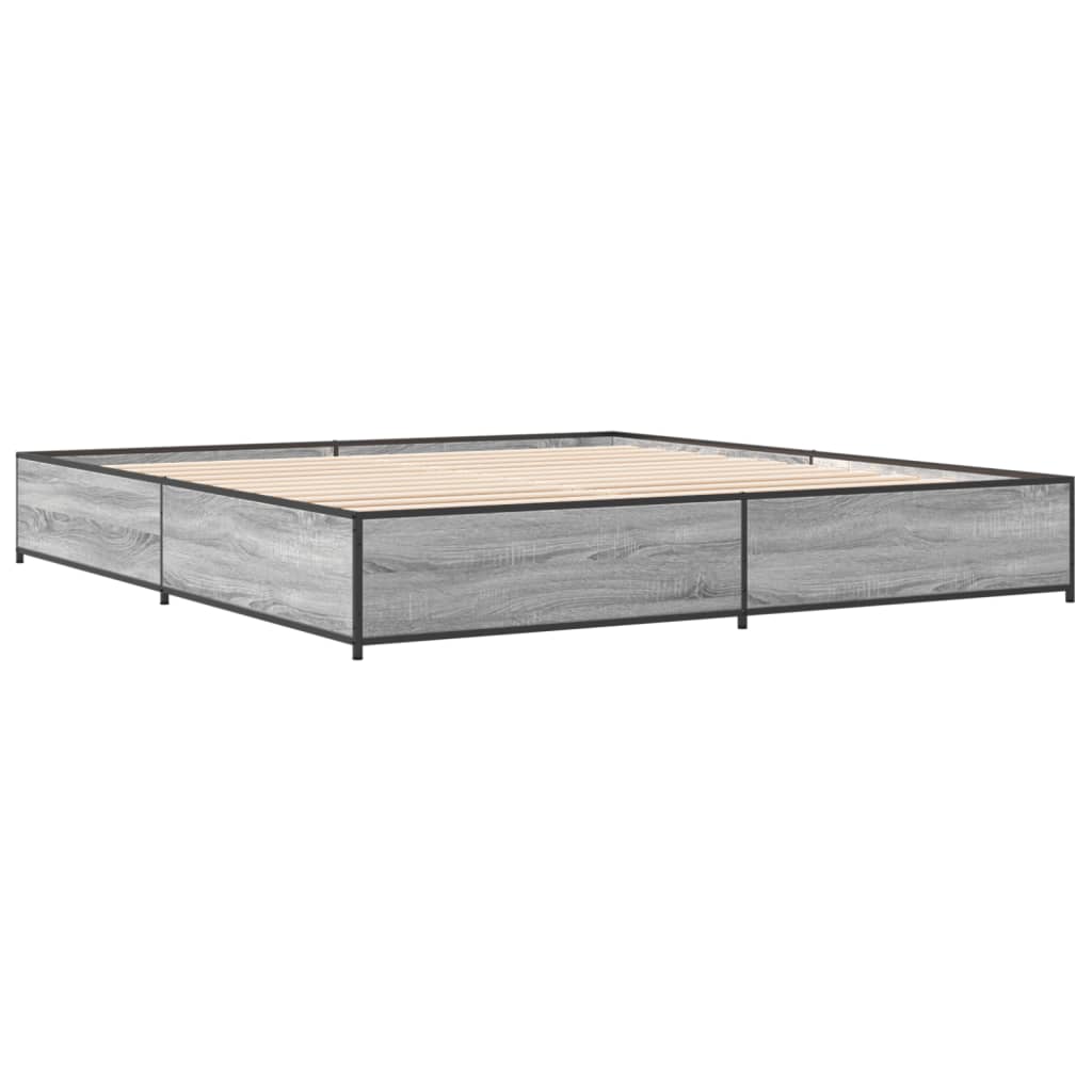 Cadre de lit sans matelas sonoma gris 200x200 cm