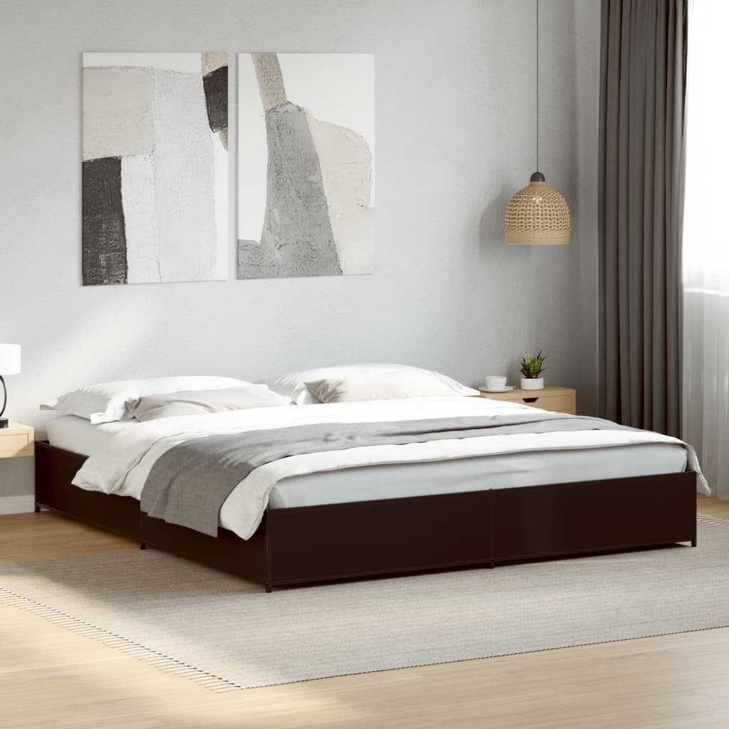 Bed frame without mattress black 160x200 cm