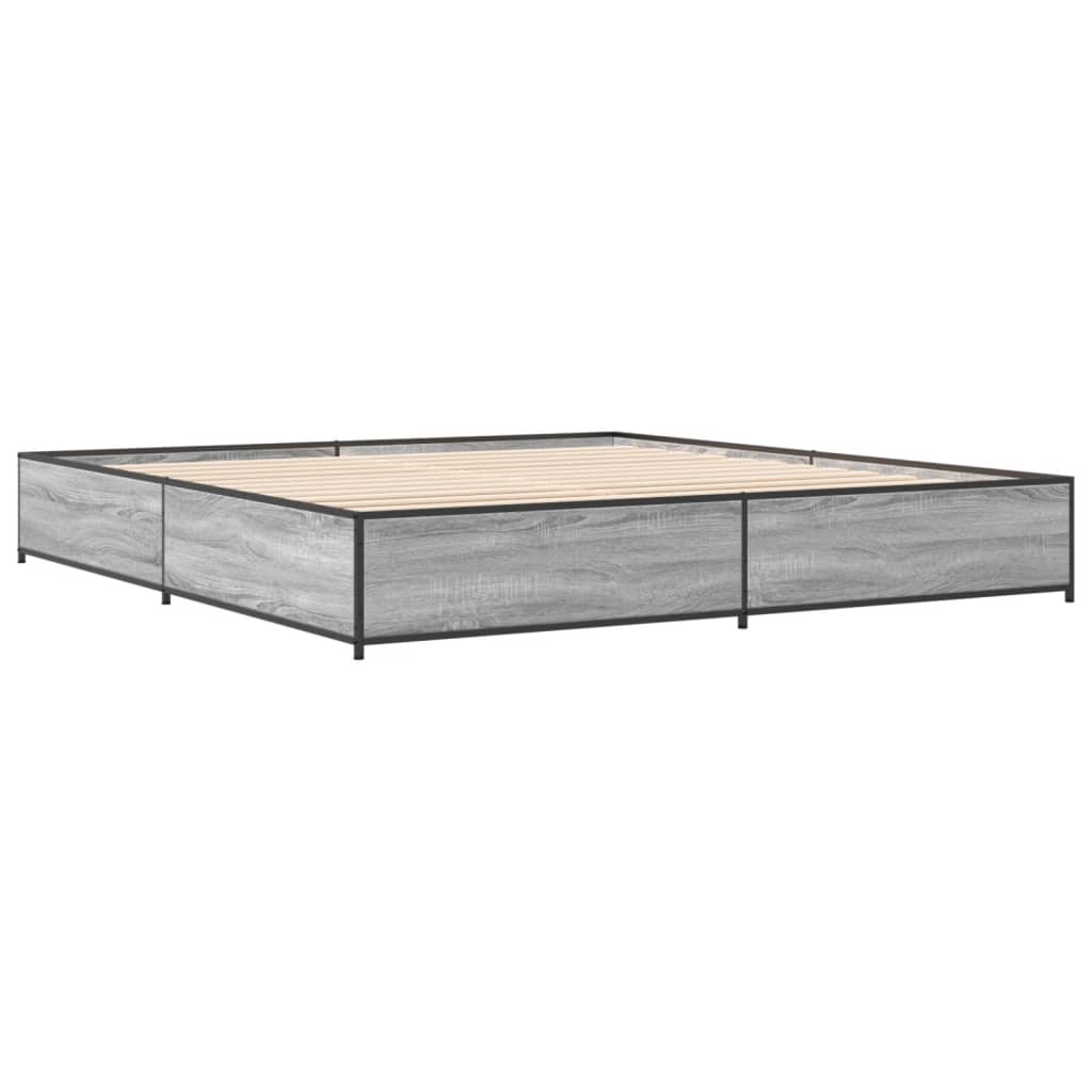 Cadre de lit sans matelas sonoma gris 160x200 cm