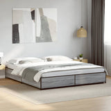 Cadre de lit sans matelas sonoma gris 160x200 cm