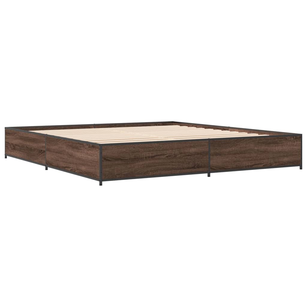 Cadre de lit sans matelas chêne marron 160x200 cm