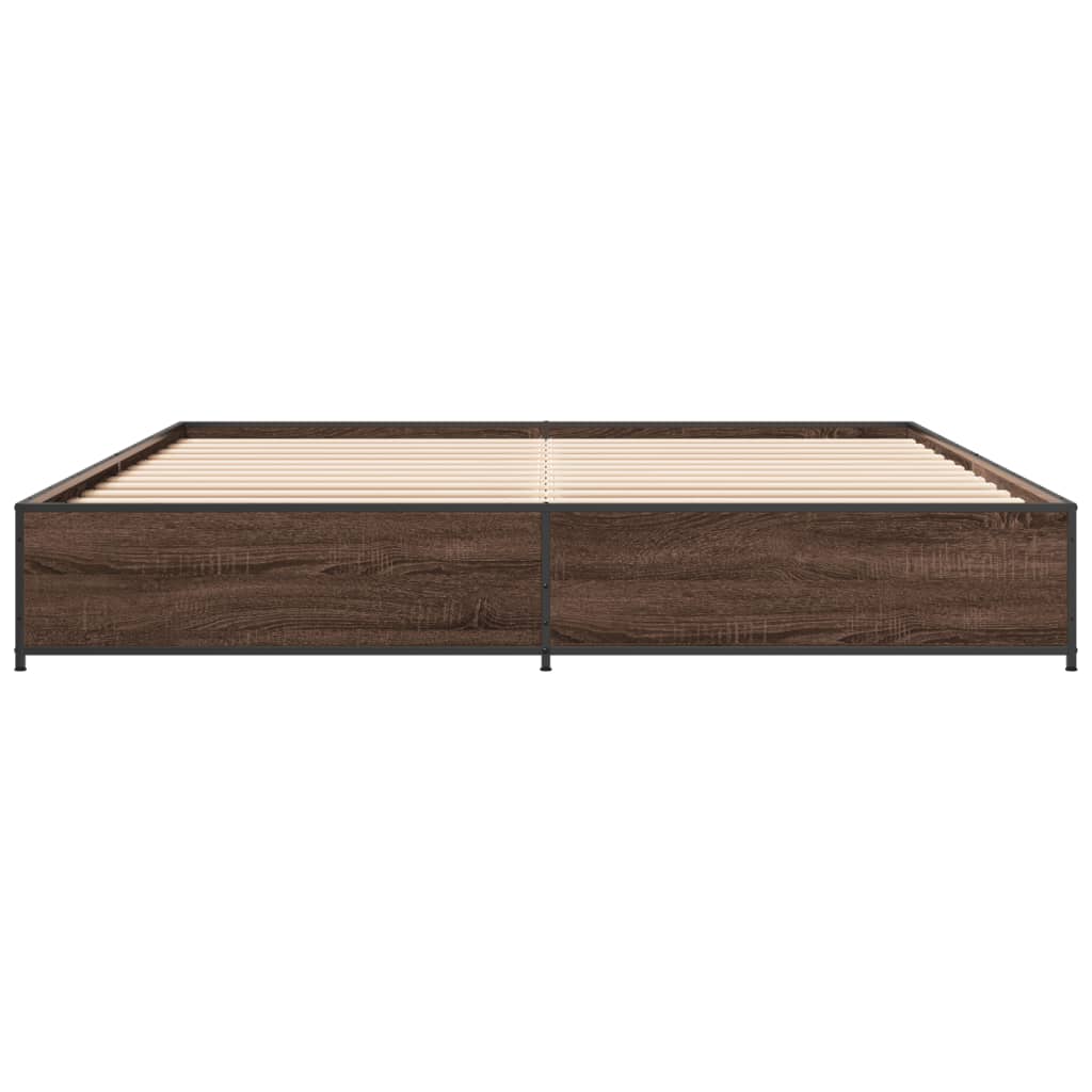 Cadre de lit sans matelas chêne marron 160x200 cm