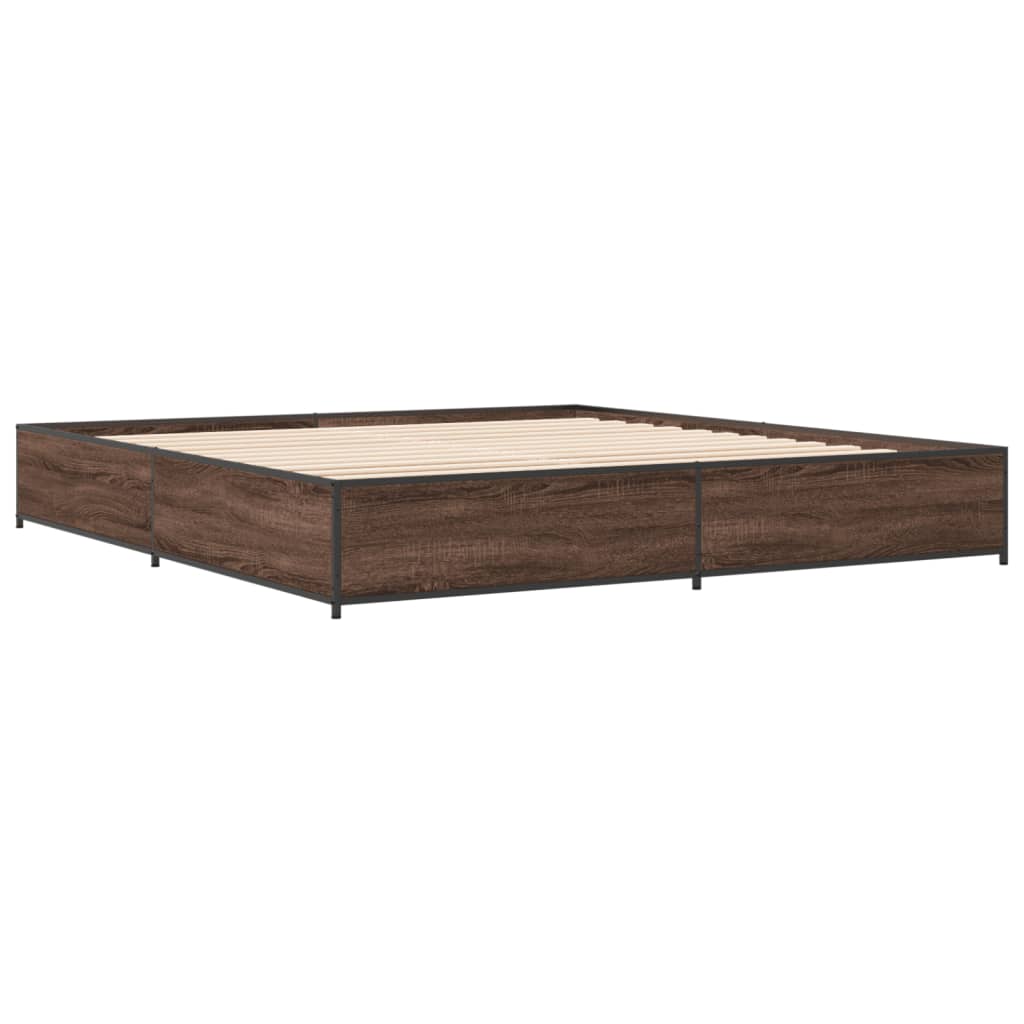 Cadre de lit sans matelas chêne marron 160x200 cm