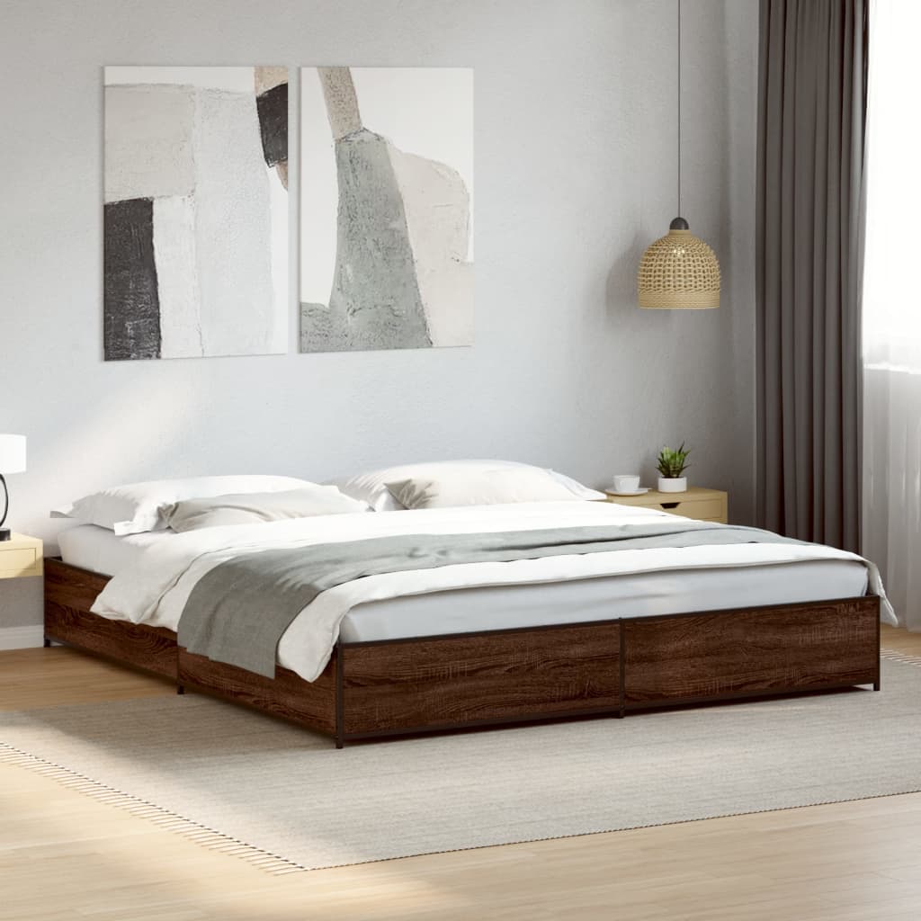 Cadre de lit sans matelas chêne marron 160x200 cm