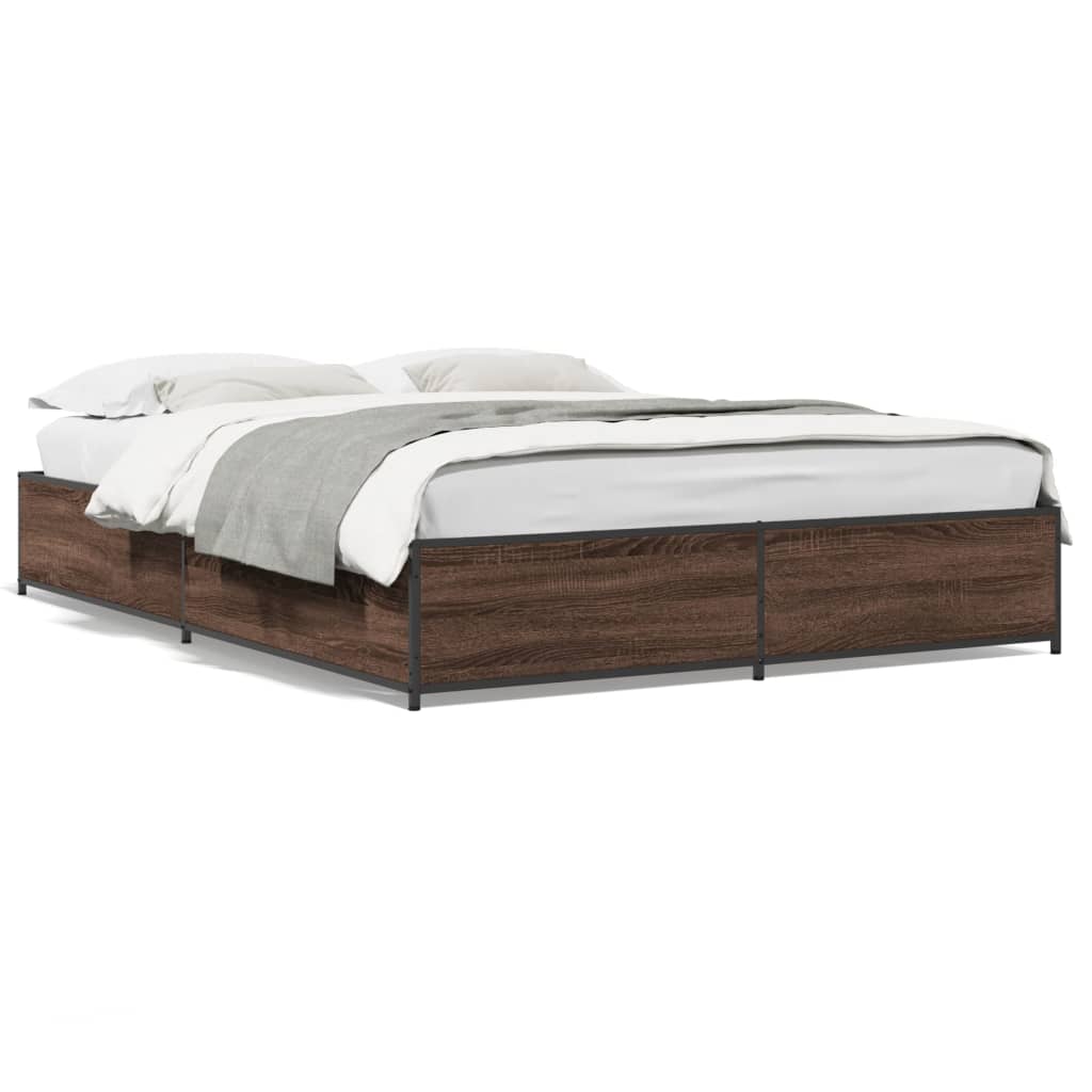 Cadre de lit sans matelas chêne marron 150x200 cm