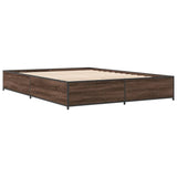 Cadre de lit sans matelas chêne marron 150x200 cm