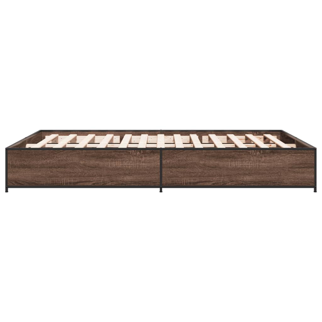 Cadre de lit sans matelas chêne marron 150x200 cm