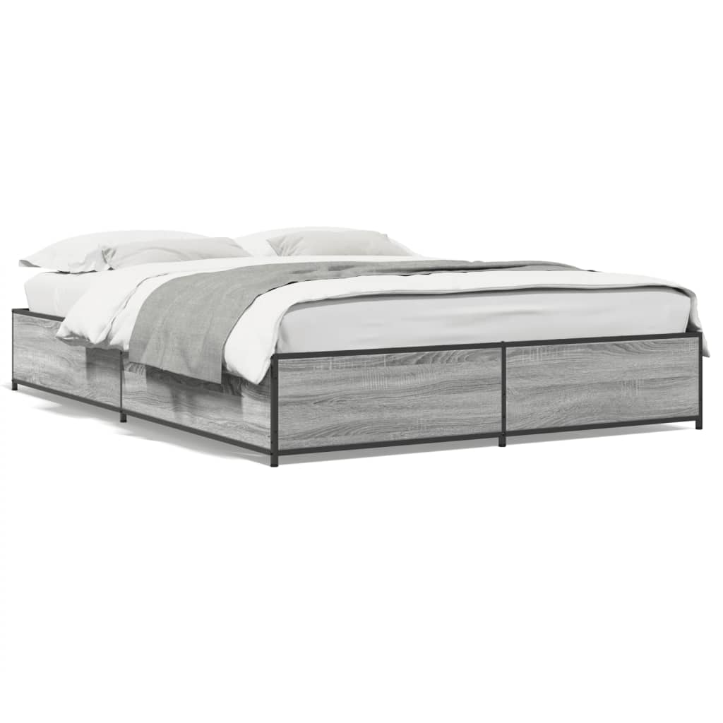 Cadre de lit sans matelas sonoma gris 140x200 cm