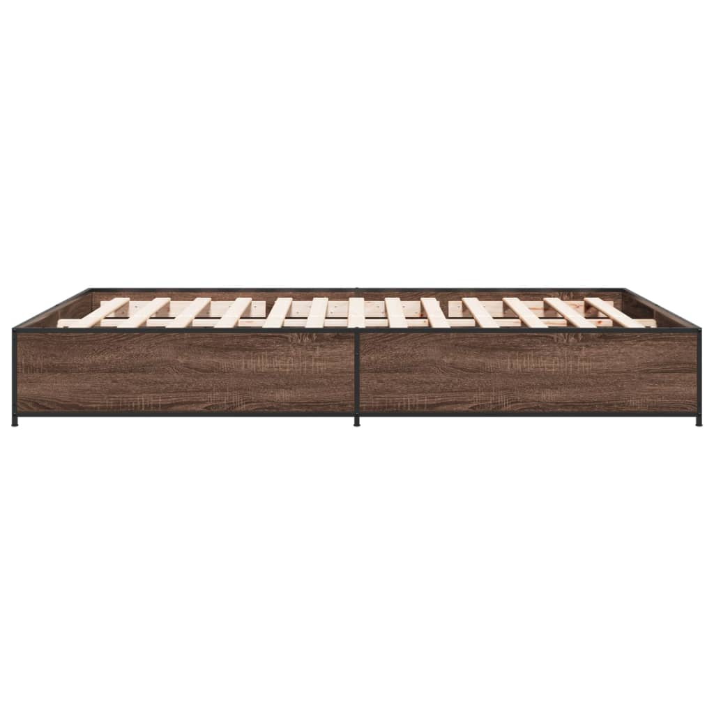 Cadre de lit sans matelas chêne marron 140x200 cm