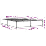 Cadre de lit sans matelas sonoma gris 120x200 cm