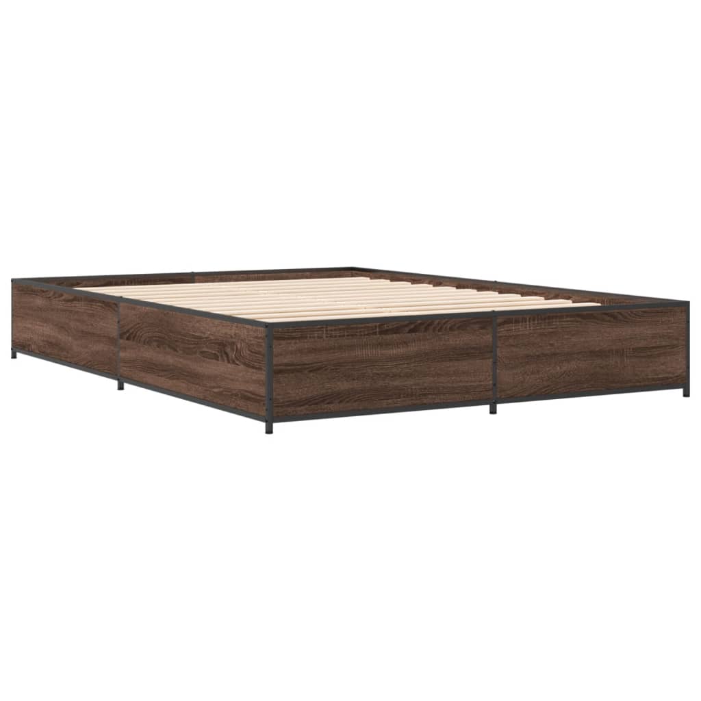 Cadre de lit sans matelas chêne marron 120x200 cm