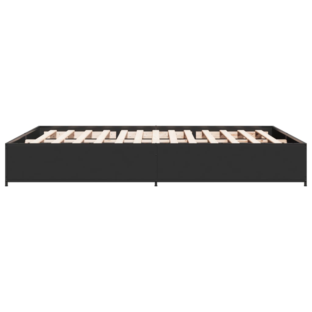 Cadre de lit sans matelas noir 140x190 cm