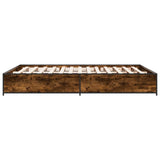 Cadre de lit sans matelas chêne fumé 140x190 cm