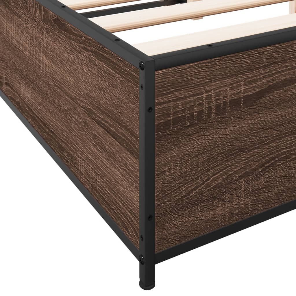 Cadre de lit sans matelas chêne marron 140x190 cm