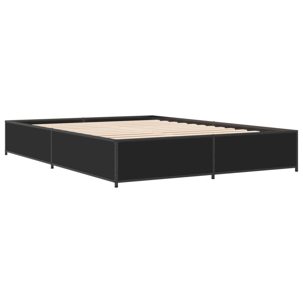 Cadre de lit sans matelas noir 135x190 cm