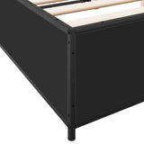 Cadre de lit sans matelas noir 135x190 cm