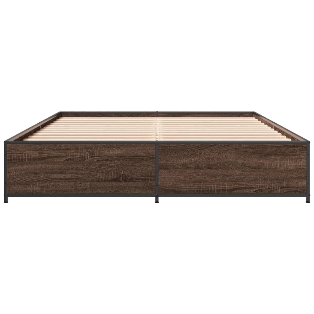 Cadre de lit sans matelas chêne marron 135x190 cm