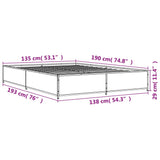 Cadre de lit sans matelas chêne marron 135x190 cm