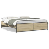 Bed frame without mattress sonoma oak 200x200 cm