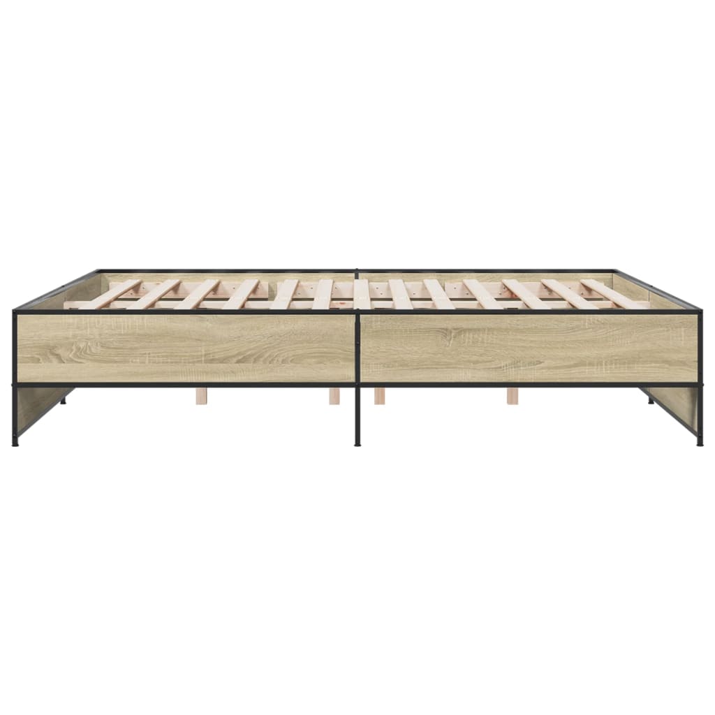 Bed frame without mattress sonoma oak 200x200 cm