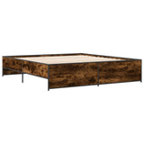 Cadre de lit sans matelas chêne fumé 200x200 cm