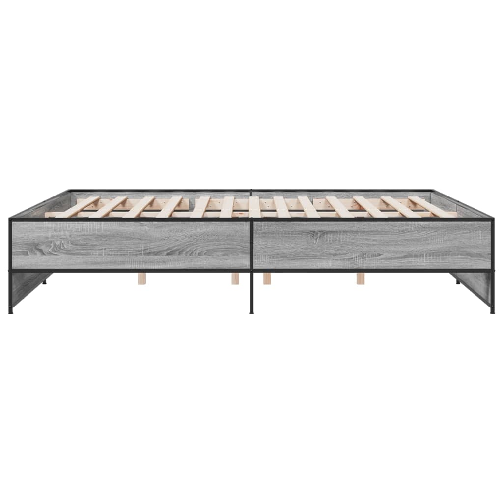 Bed frame without mattress sonoma gray 200x200 cm