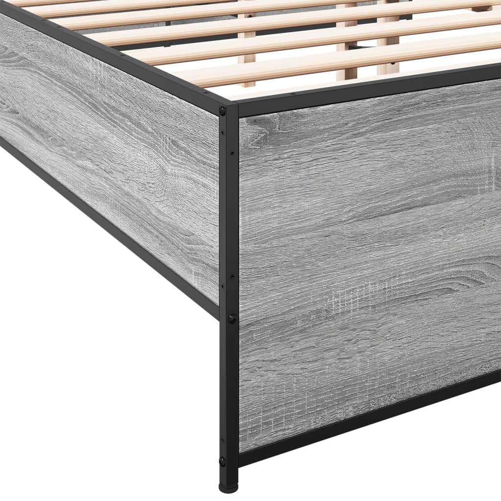 Bed frame without mattress sonoma gray 200x200 cm