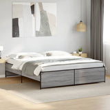 Bed frame without mattress sonoma gray 200x200 cm