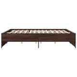 Bed frame without mattress brown oak 200x200 cm