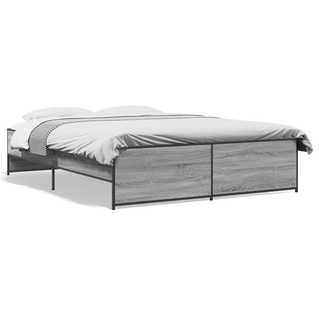 Cadre de lit sans matelas sonoma gris 160x200 cm