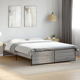 Cadre de lit sans matelas sonoma gris 160x200 cm