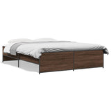 Cadre de lit sans matelas chêne marron 160x200 cm