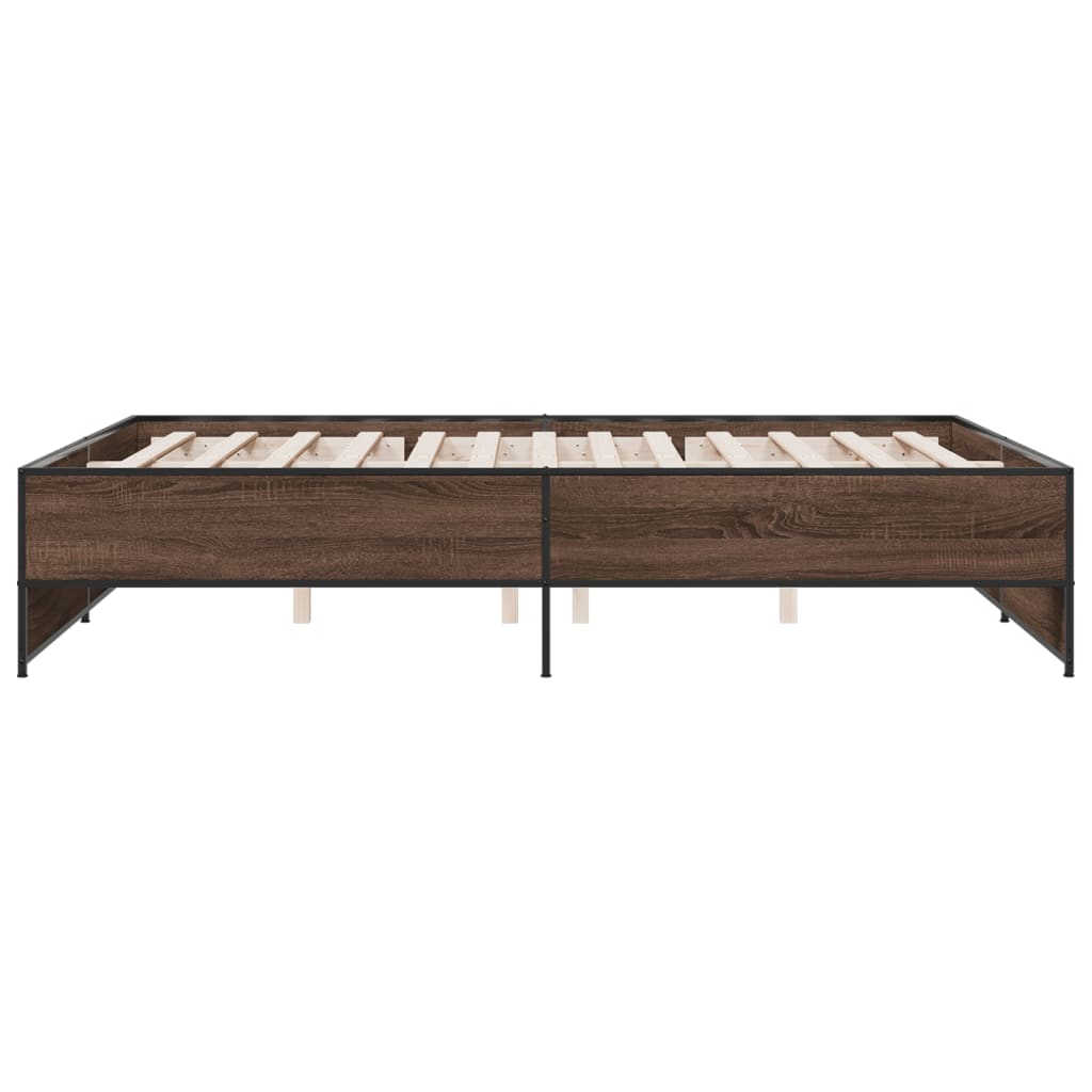 Cadre de lit sans matelas chêne marron 160x200 cm