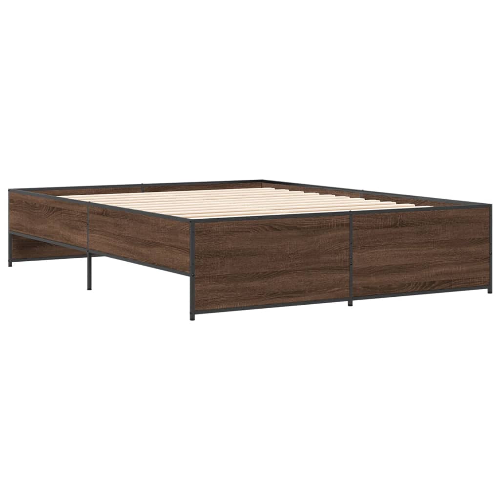 Cadre de lit sans matelas chêne marron 160x200 cm