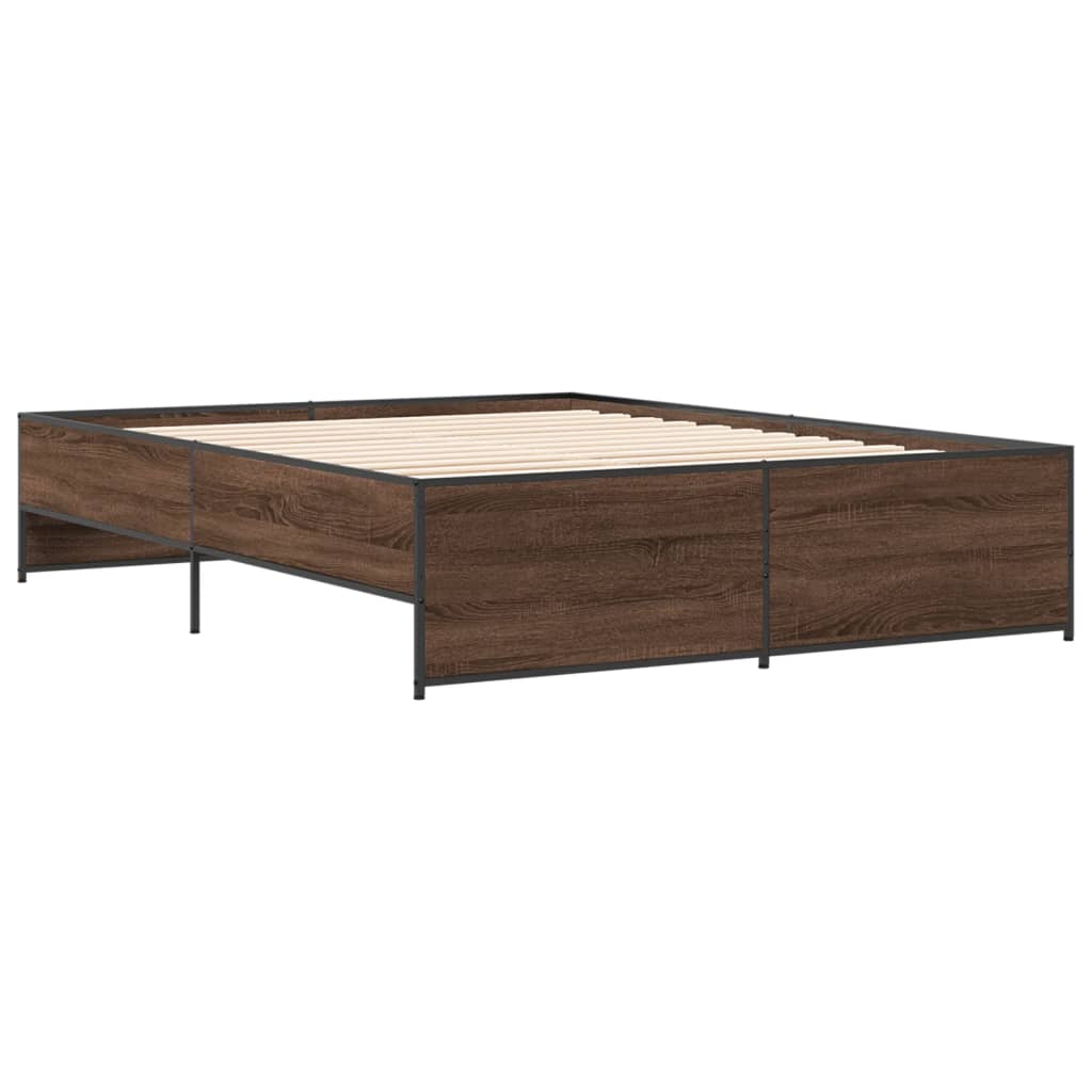 Cadre de lit sans matelas chêne marron 150x200 cm