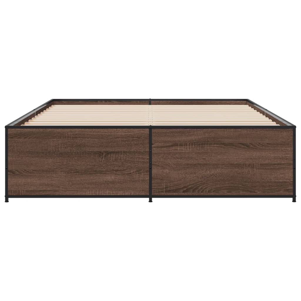 Cadre de lit sans matelas chêne marron 150x200 cm