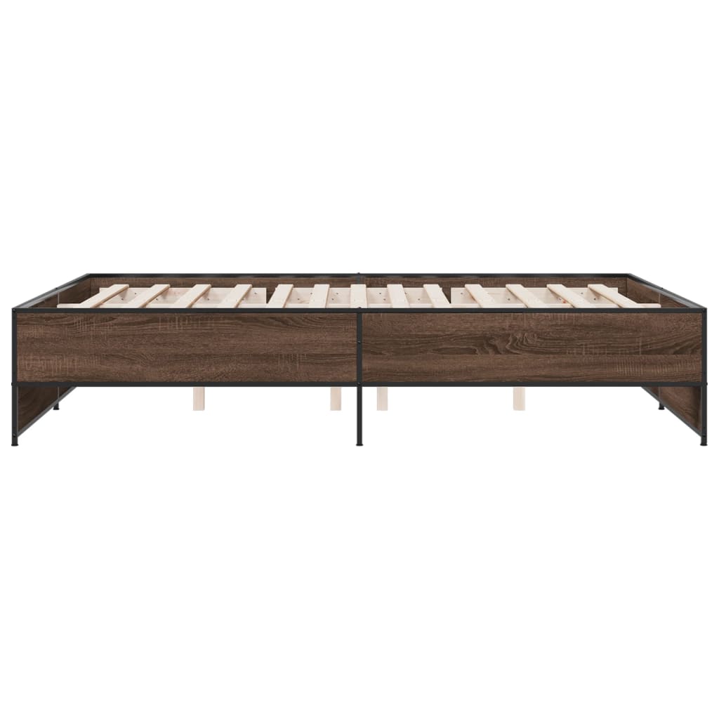 Cadre de lit sans matelas chêne marron 150x200 cm