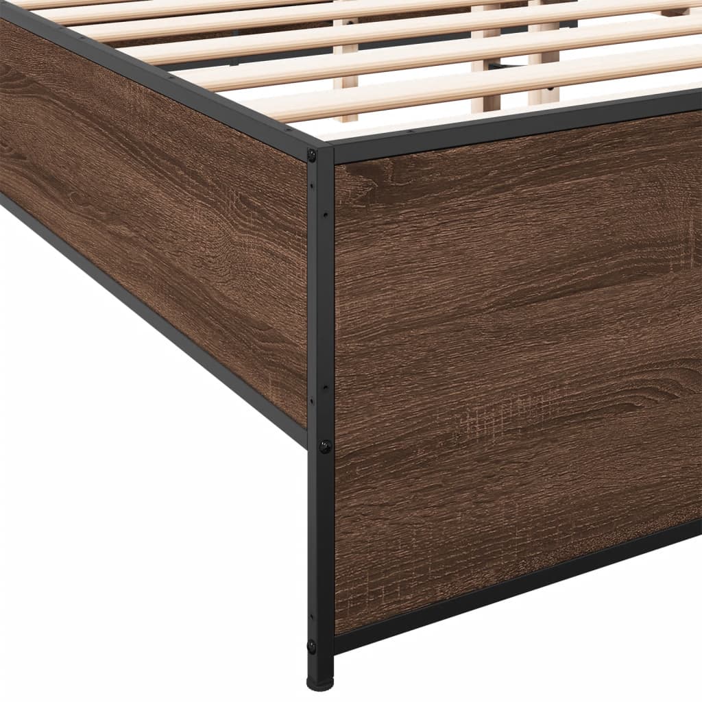 Cadre de lit sans matelas chêne marron 150x200 cm