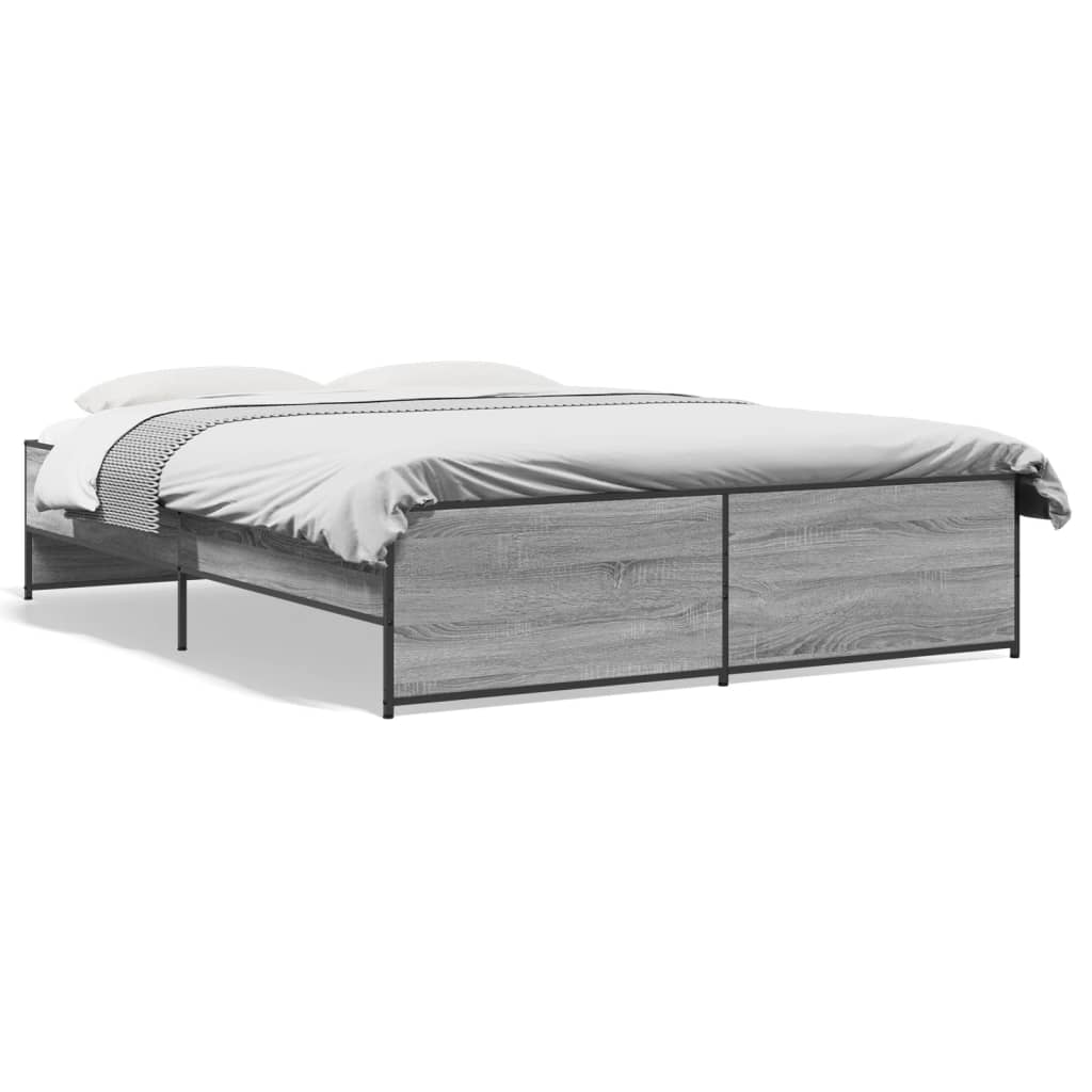 Cadre de lit sans matelas sonoma gris 140x200 cm