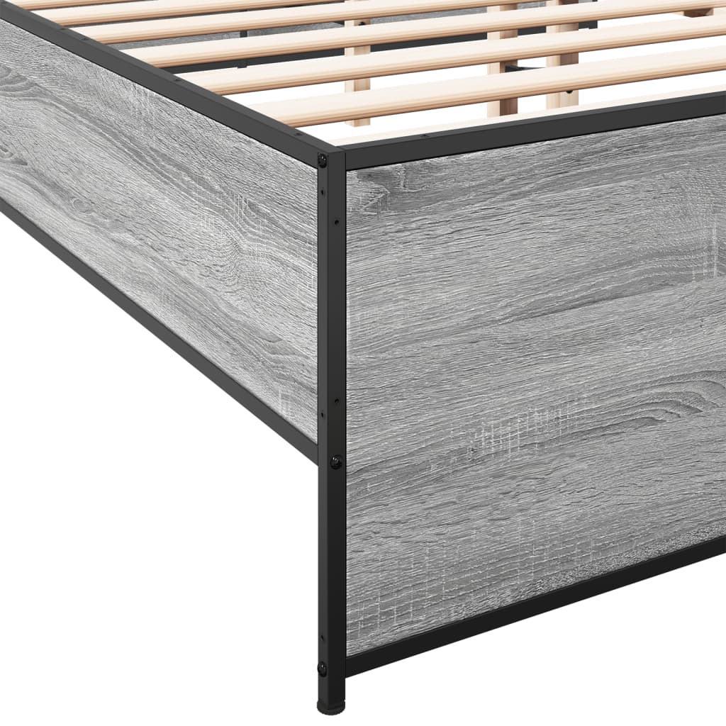 Cadre de lit sans matelas sonoma gris 140x200 cm