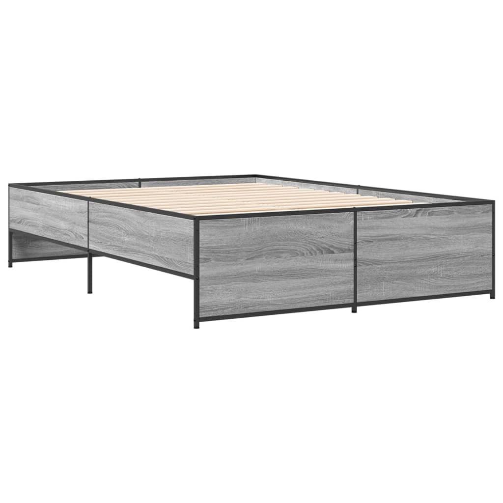 Cadre de lit sans matelas sonoma gris 120x200 cm